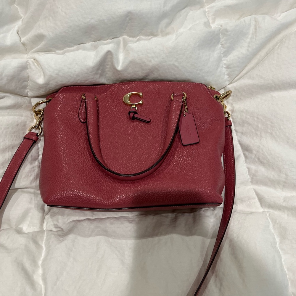 Coach Red Crossbody Bag with Gold Hardware